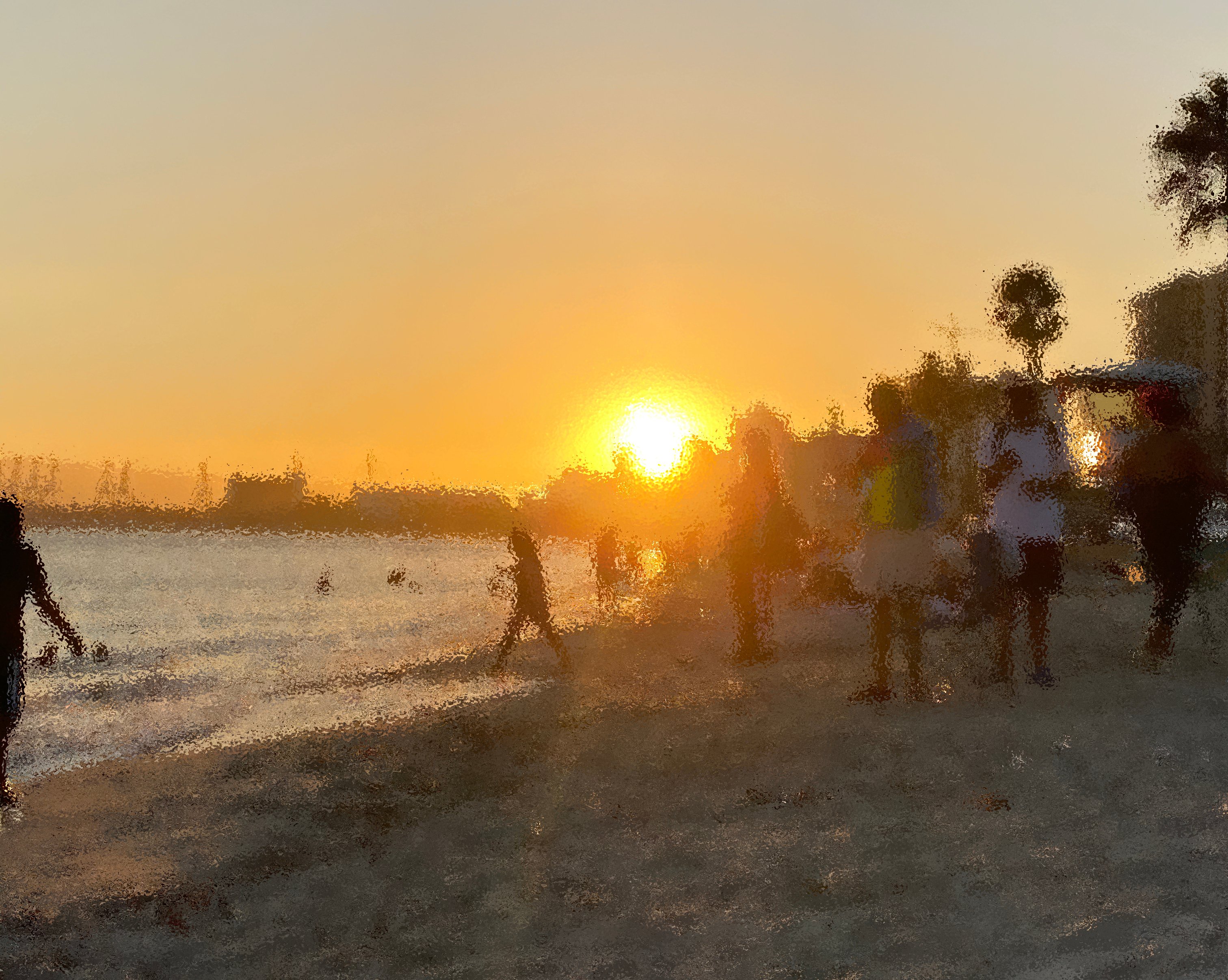 golden sunset picture on the beach